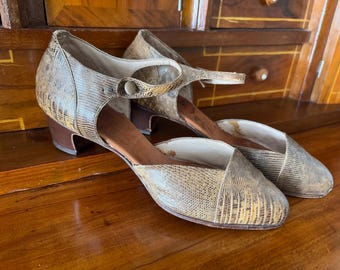 Vintage 20s/30 lizard leather shoes/size 6