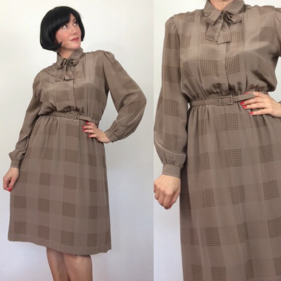 Vintage 70s silk shirt dress by Sportscraft /size