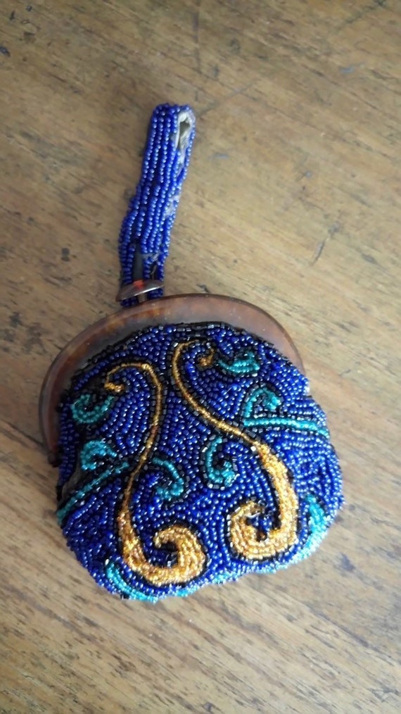 1930s Little Beaded Evening Bag/art Deco beaded pu