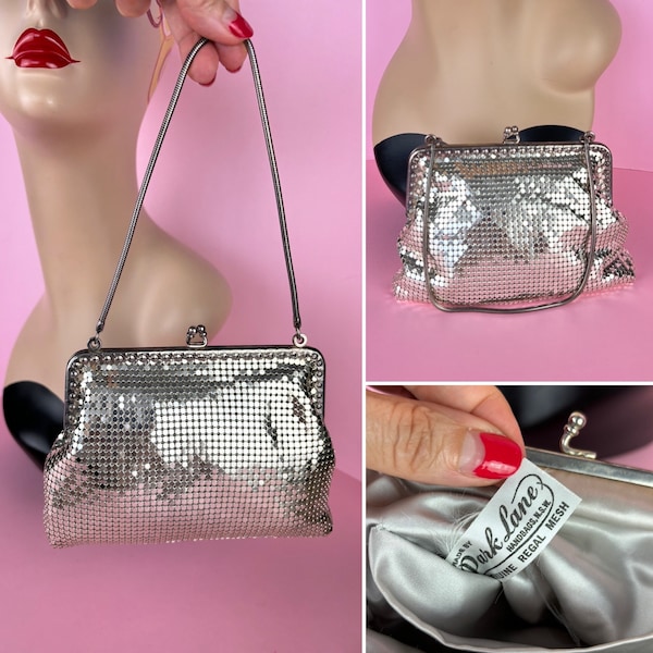 Vintage silver tone Glomesh bag/purse made in Australia by Park Lane Handbags