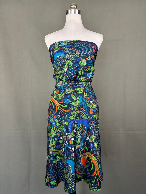 Vintage 70s does 40s two pieces tropical silk pri… - image 3