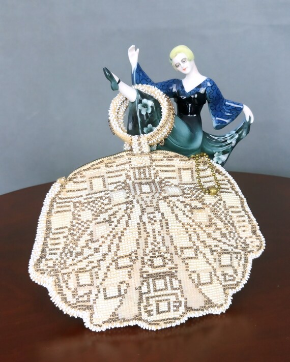 Vintage 1930s Beaded Evening Bag Made in Czechoslovakia art Deco beaded purse