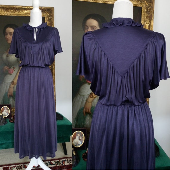 Vintage 70s Eggplant purple dress by Radley of Lon