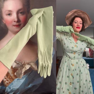 Vintage 50s light green nylon gloves/size 7