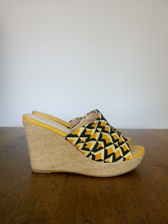 40s style shoes/summer fabric platform miles/size