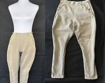 Pantalon D’équitation Vintage Années 30 – Laine Marron, Taille M, Jodhpur