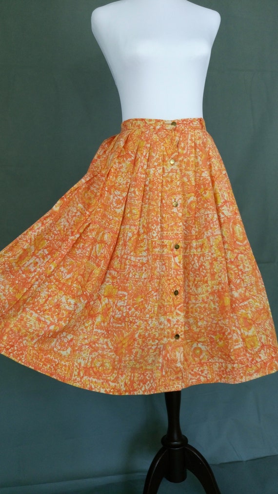 1950s Catalina Sportswear circle cotton skirt/roc… - image 4