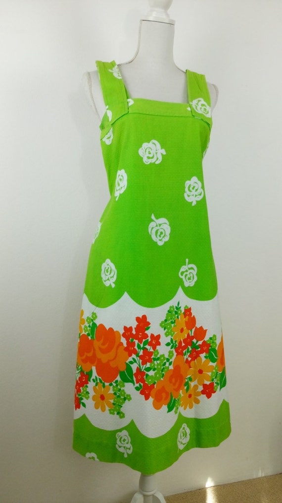Vintage 1960s cotton summer dress/60s colourful m… - image 2