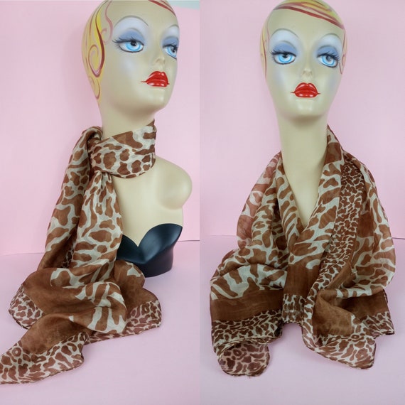 Vintage Silk Leopard print scarf