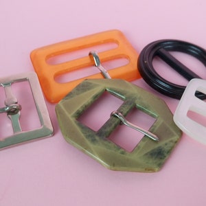 Vintage Art Deco celluloid metal buckles set/art Deco belt buckles