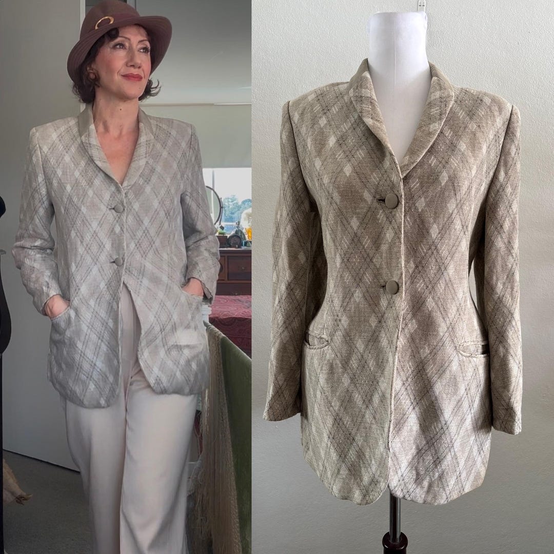 Vintage Giorgio Armani Cotton and Linen Jacket/size 42 - Etsy