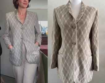 Rare Vintage Giorgio Armani Le Collezioni Linen Print Blazer