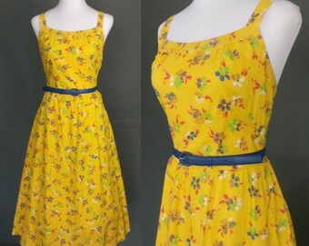 Vintage 70s does 50s summer cotton sundress/ size M