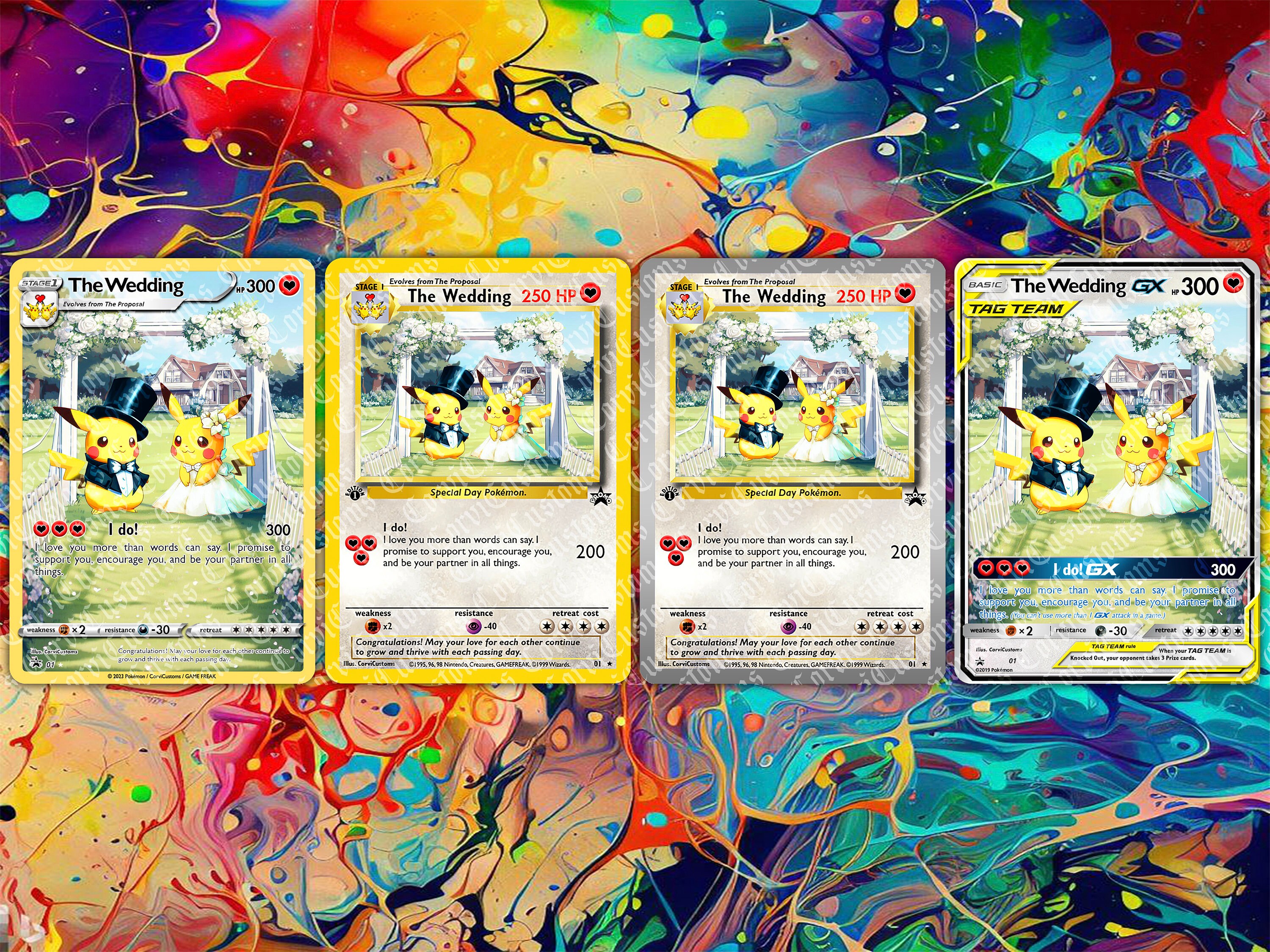 Pokemon Pikachu Custom Pokémon Card Proposal Marriage Etsy