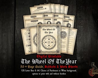 Guida alla Ruota dell'Anno e al Sabbat - Pagine del Grimorio del Libro delle Ombre stampabili in digitale