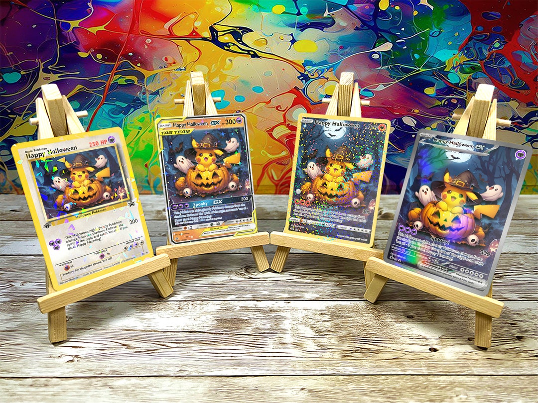 Pokemon Pikachu Custom Pokémon Card Halloween Gift Etsy