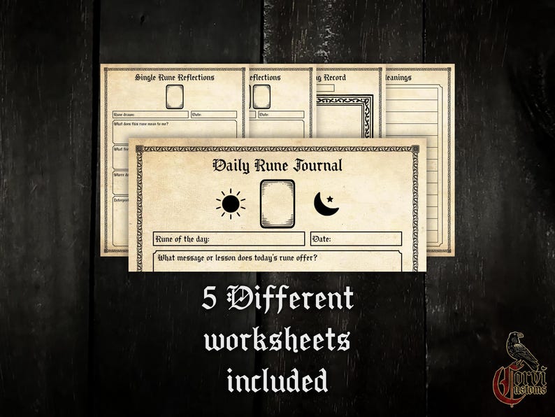 Witches Runes - Printable Guide & Worksheets Digital Printable Book of ...