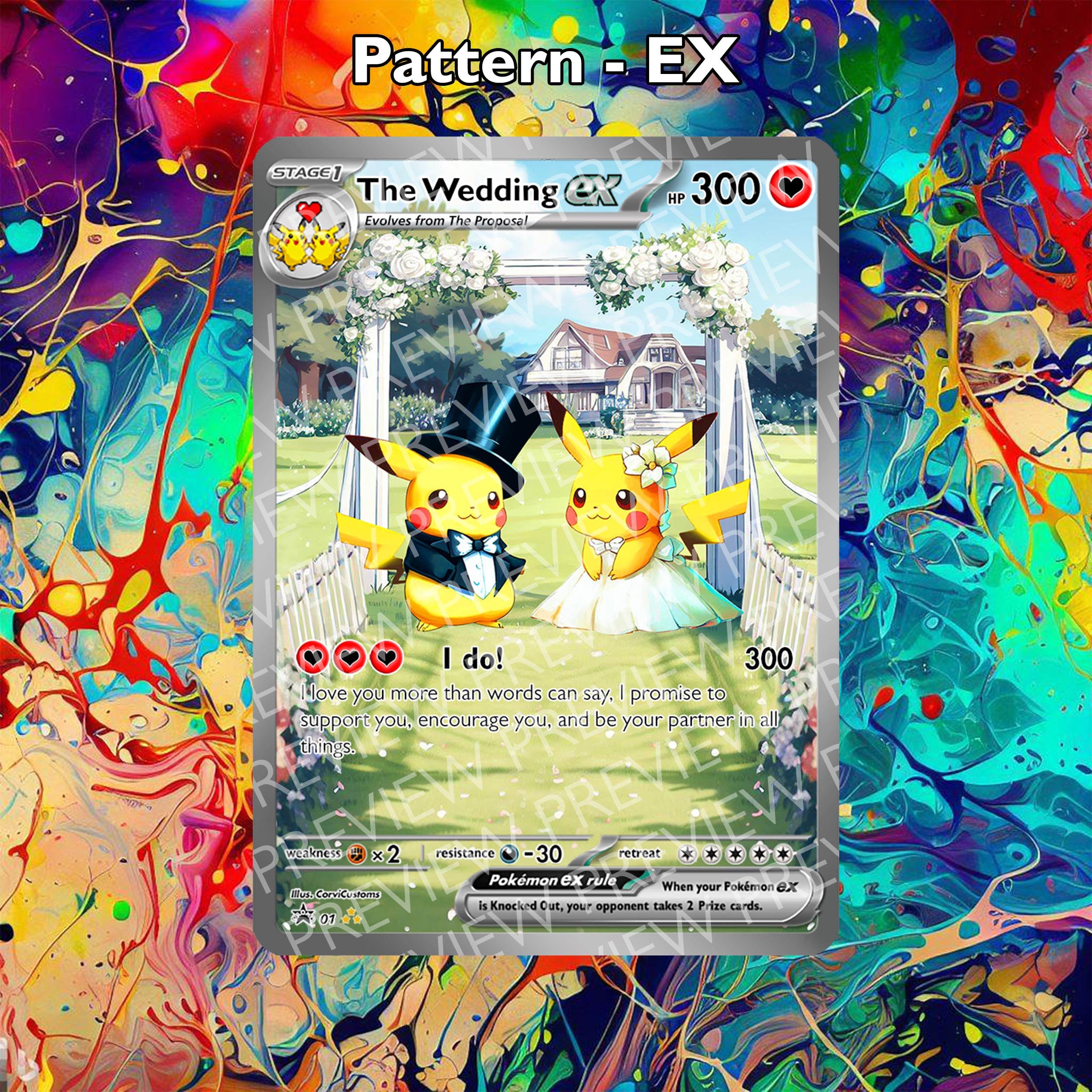 Pokemon Pikachu Custom Pokémon Card Proposal Marriage Engagement Gift