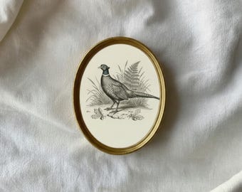 Vintage Pheasant Print, Rustic Wildlife Bird Painting, Digital Download