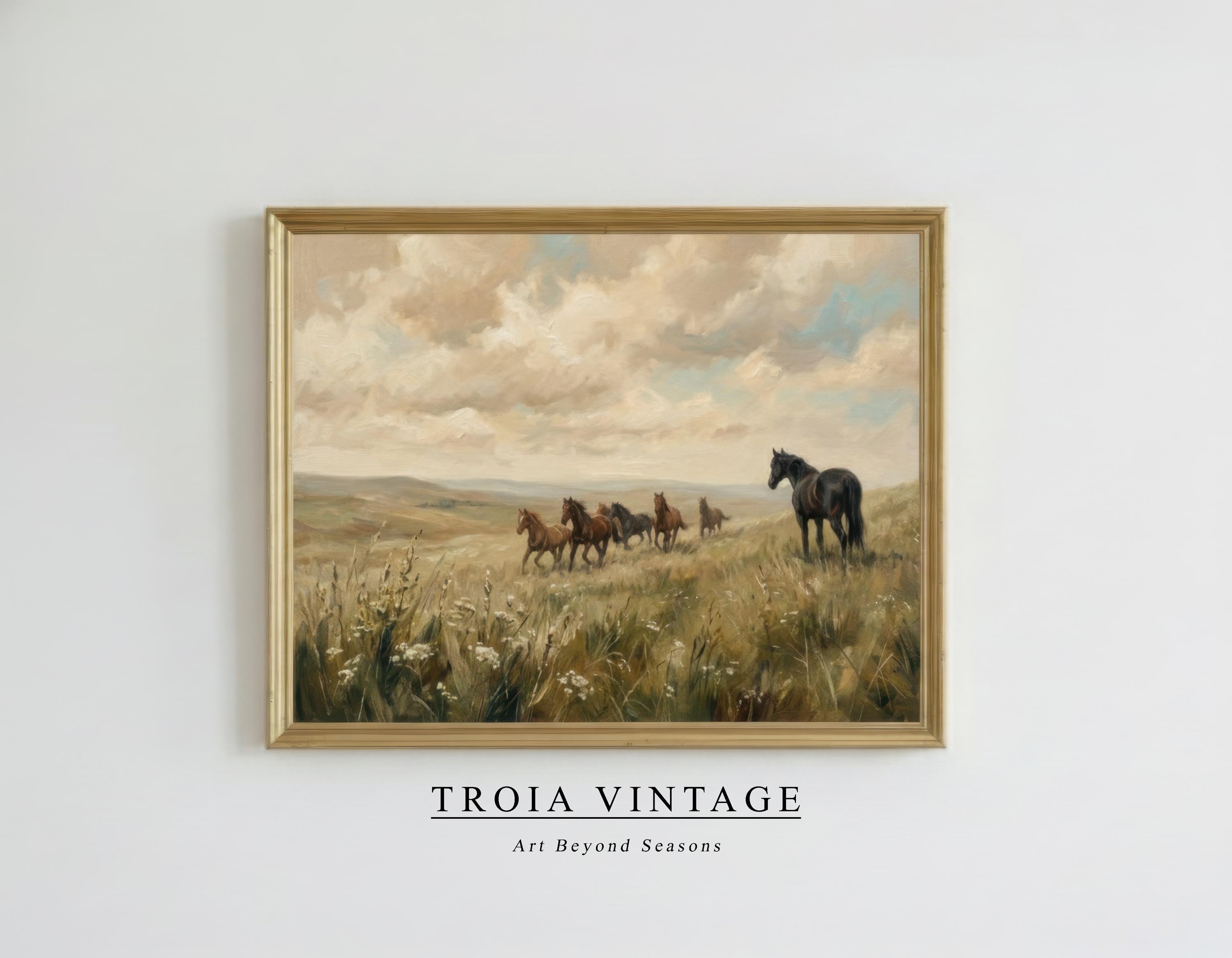 Vintage Equestrian Art Print, Classic Horse Wall Decor, Digital ...