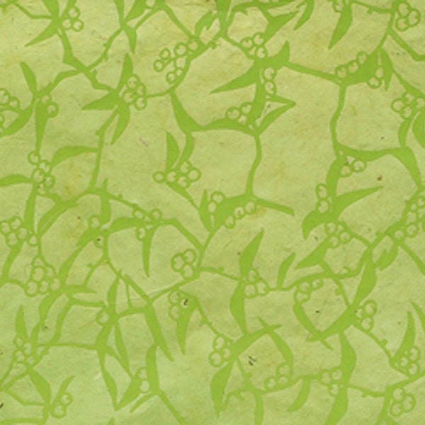 Pastel de papier Lokta TB-2 vert avec des bourgeons