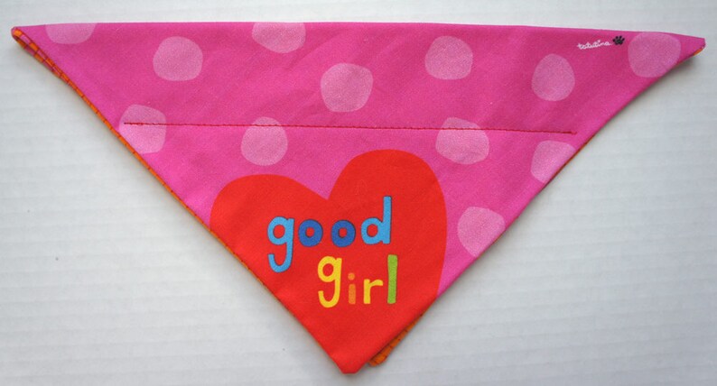 Good Girl Dog Bandana Valentine/'s Day Pet Neckerchief Hearts Dog Scarf Girl Dog Bandana Over the Collar Reversible Dog Bandana