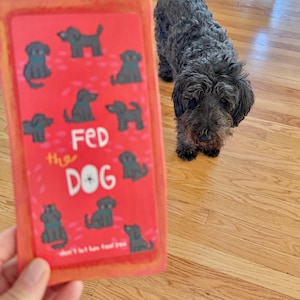 Feed the Dog Sign - Dog Feeding Reminder - Cute Wooden Dog Food Plaque