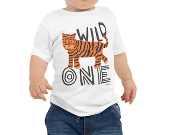 Wild One T-shirt - Baby First Birthday Shirt - 1st birthday boy - 1st birthday girl - Unisex Birthday Shirt - Jungle Birthday Party - Tiger