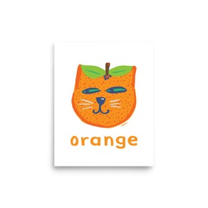 Orangen Obst Print - Orangen Früchte - Fruit Fella - Sommer Obst Wandkunst - Niedliche Obst Gemälde
