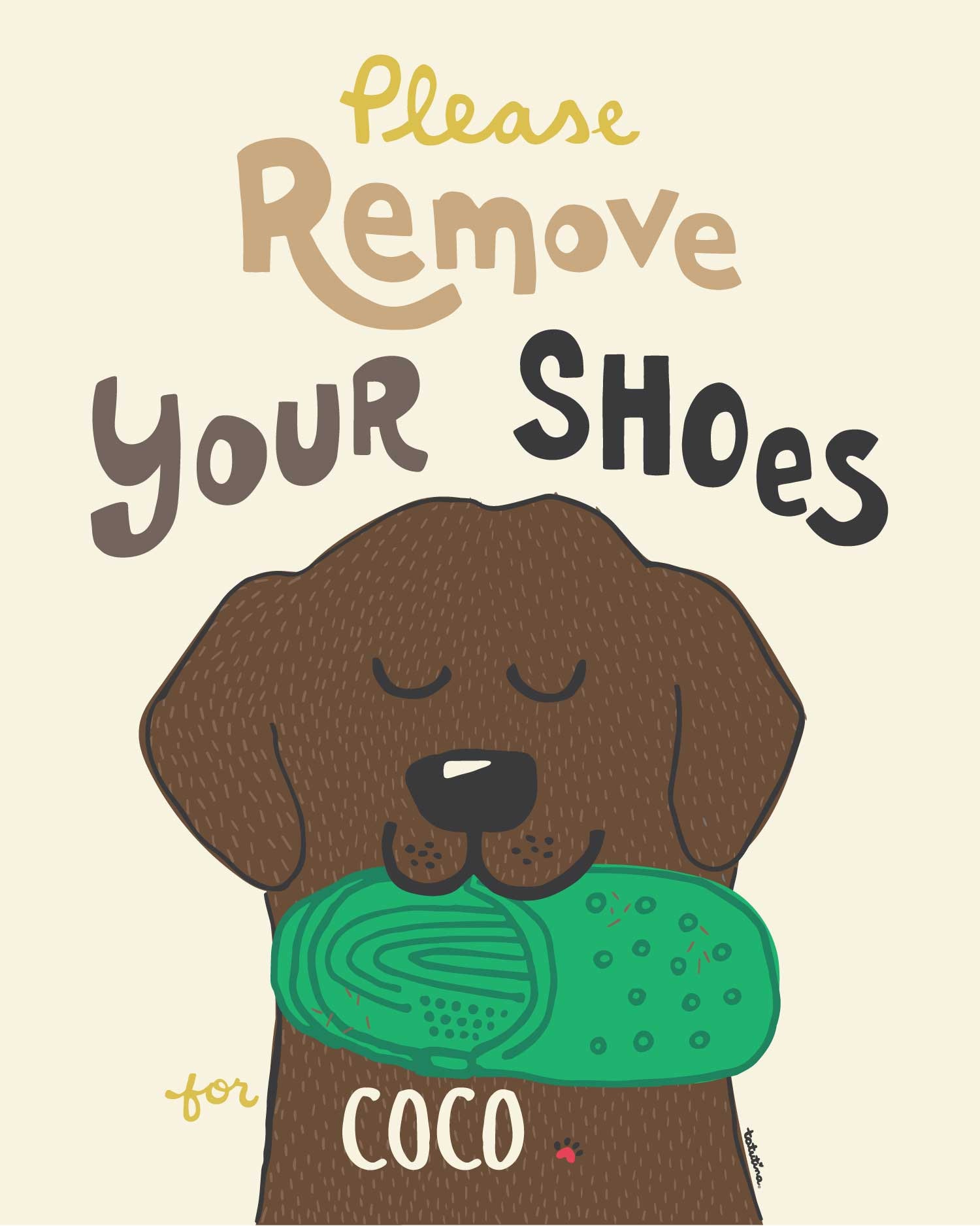 Remove Your Shoes Entryway Art, Labrador Retriever Print: Personalized With  Dog's Name - Etsy Israel, image size:1500x1875