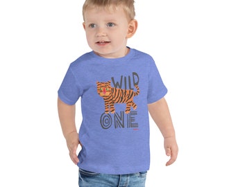 Wild One T-shirt - Toddler First Birthday Shirt - 1st Birthday Boy - 1st Birthday Girl - Jungle Birthday Party Theme - Tiger Birthday Shirt