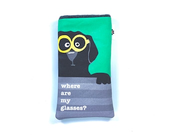 Dog Lover Eyeglass Case, Black Lab, Readers, Sunglass Case
