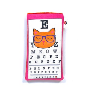 Cat Lover Eyeglass Case, Orange Kitty, Readers, Sunglass Case, Cat Lady Gift
