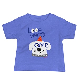 Look Who&#39;s One! - Dog First Birthday Shirt - Baby 1st Birthday Gift - Birthday Boy - Birthday Girl - Dog Theme Party
