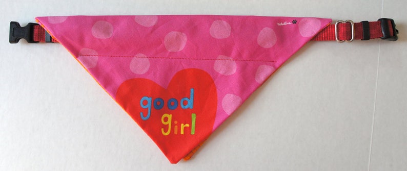 Good Girl Dog Bandana Valentine/'s Day Pet Neckerchief Hearts Dog Scarf Girl Dog Bandana Over the Collar Reversible Dog Bandana