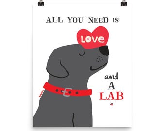 Black Lab Art Print: Labrador Retriever Lover Gift
