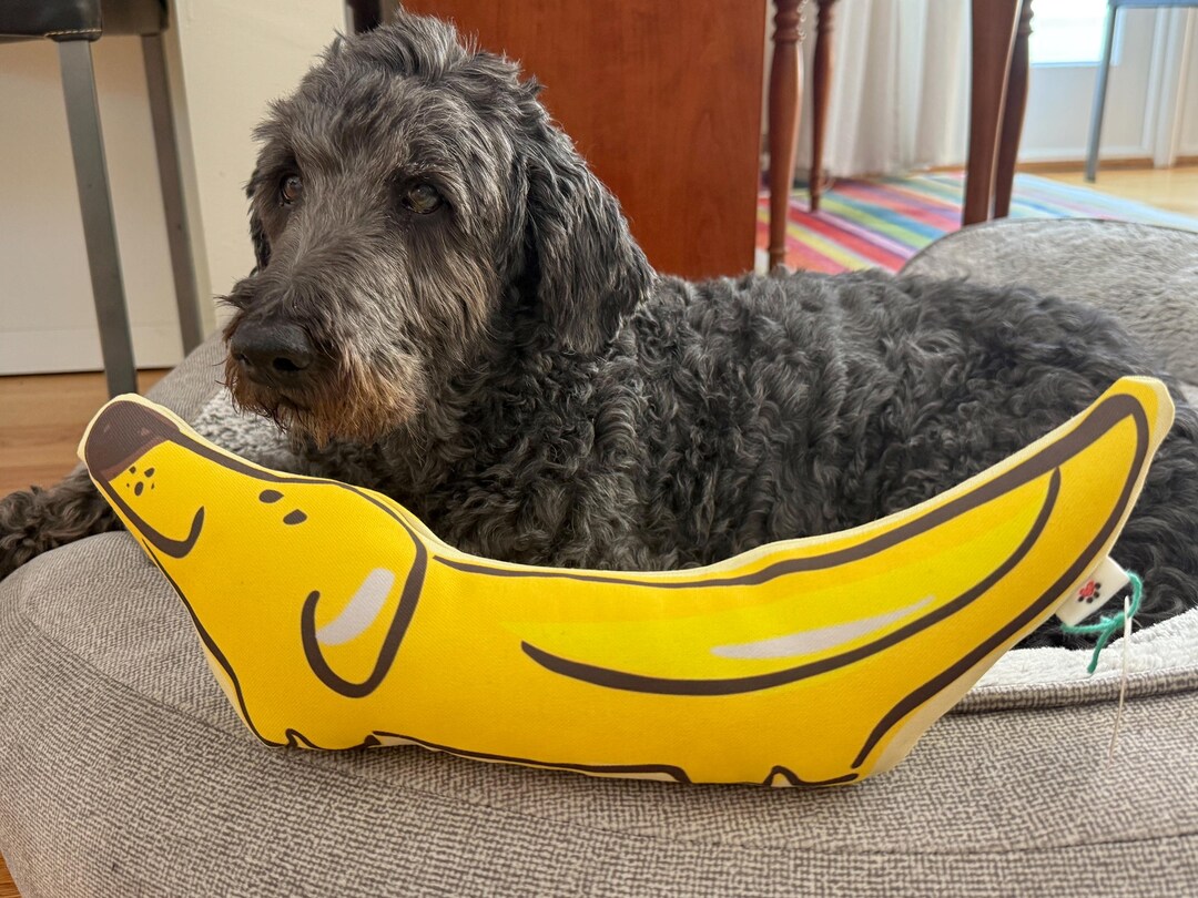 Banana Dog Toy With Squeaker, Funny Dog Lover Gift, Yellow Puppy ... - Banana Filled Dog Toys
