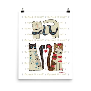 Karma is a Cat - Taylor Swift&#39;s Cats Art Print - Swiftie Lover Gift - T Swift Room Decor
