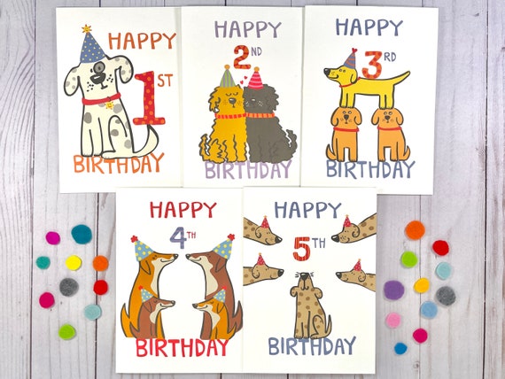 Twizler Biglietto Di Auguri Per 4° Compleanno Bambino Con Pirata, Cane E Pappagalli Glitterati