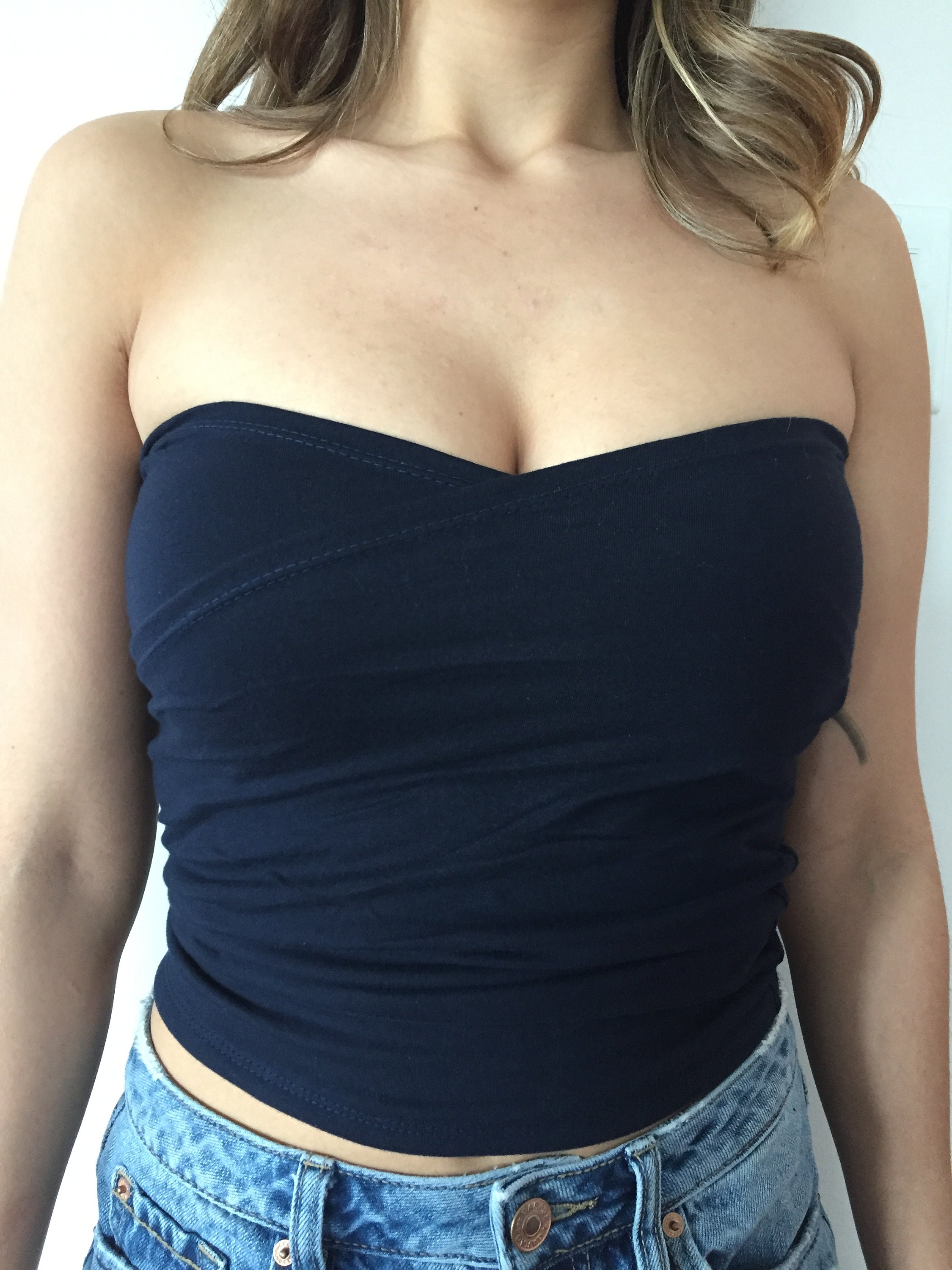 Crisscross Tube Top, Strapless Fitted Top 
