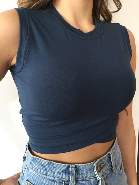 cute blue crop tops