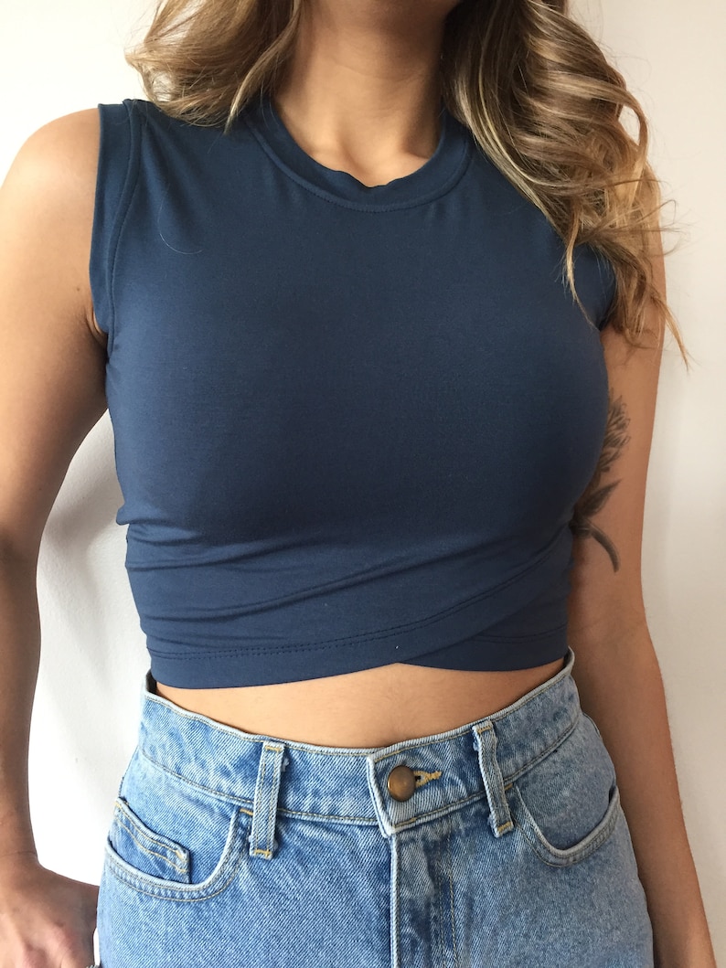 Fitted Crop Top Sleeveless Cropped Tees Tank Top - Etsy