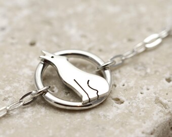 Sterling Silver Howling Wolf Bracelet - Good Luck Bracelet - Totem Wolf Jewellery