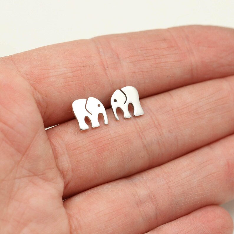 Elephant Earrings Elephant Gift Sterling Silver Elephant Stud Earrings