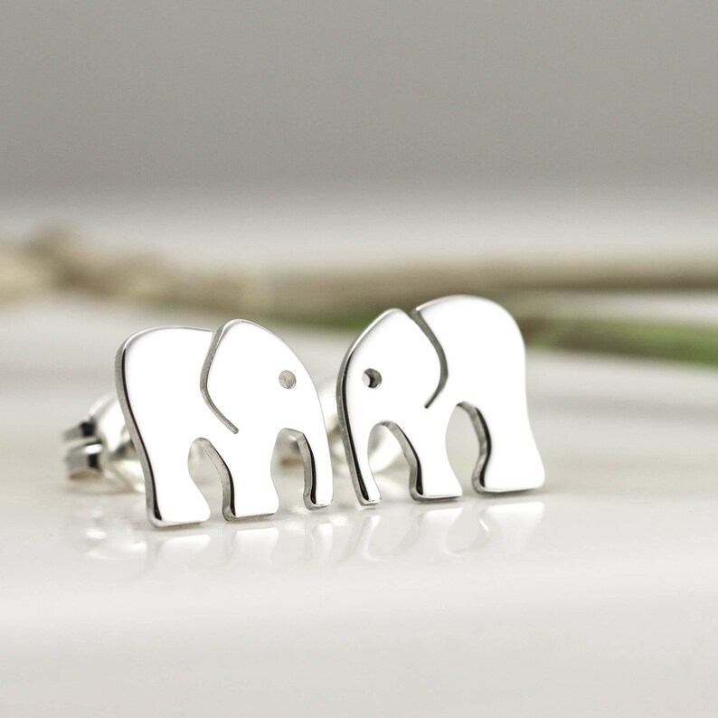 Elephant Earrings Elephant Gift Sterling Silver Elephant Stud Earrings