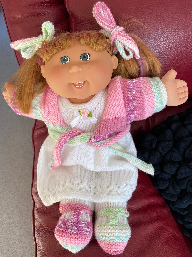 TO ORDER Cabbage Patch Dolls Hand Knitted Dress Cardigan Etsy