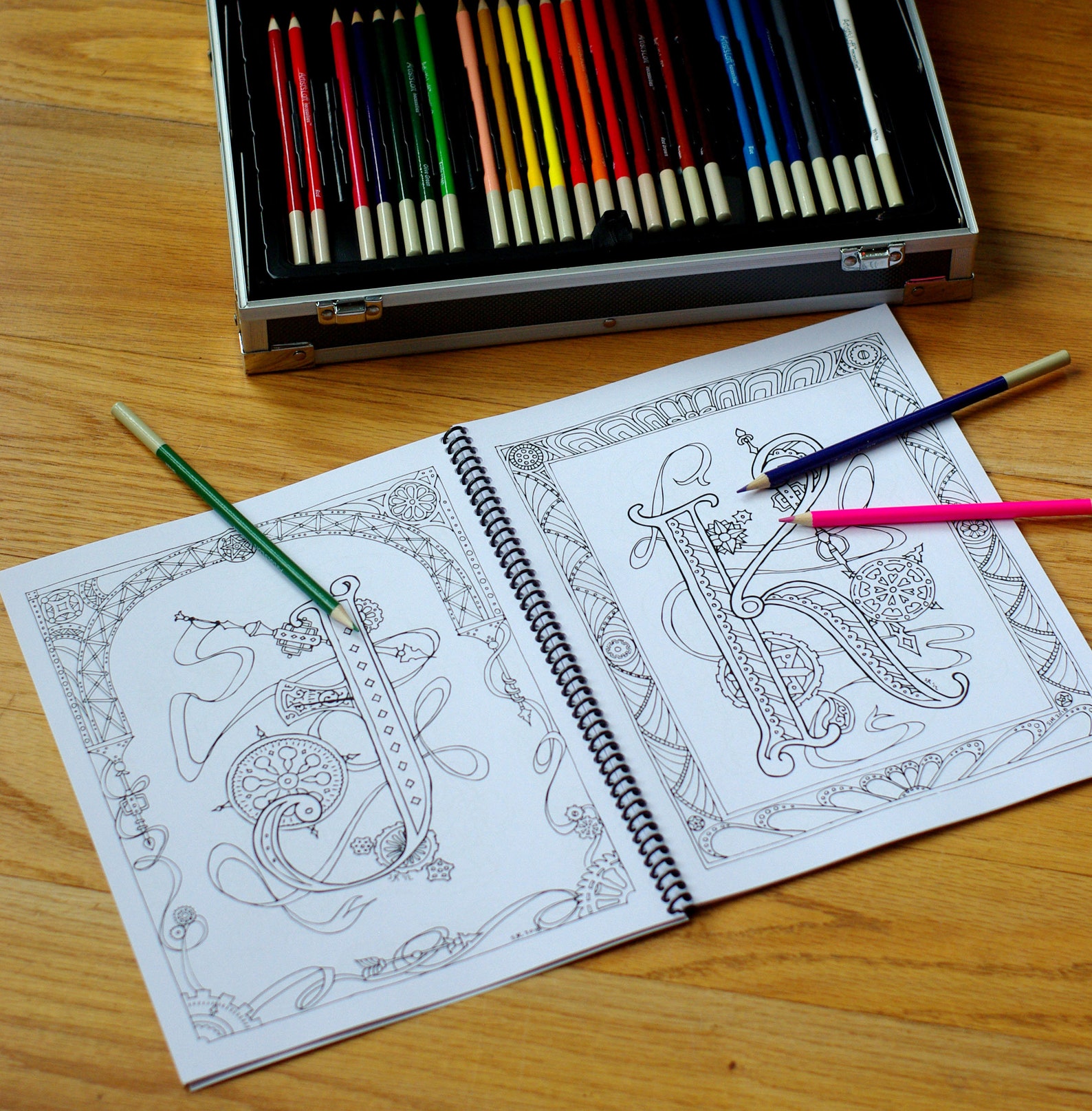 The Steampunk and Doodle Alphabets Coloring Book