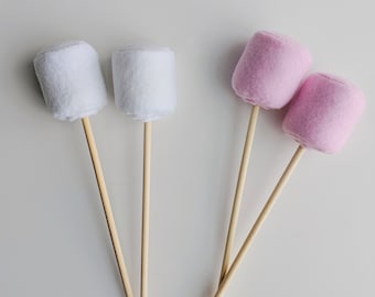 Felt Marshmallows, Play Marshmallows, Roasting Marshmallows, Play Food, Felt Food, Campfire Play Set, Campfire Play, Party, Decor