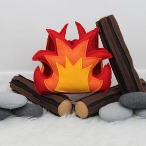 Campfire Play Set, Felt Campfire, Pretend Fire, Felt Fire, Fire Pit, Light Up Fire, Felt Bark Logs, Felt Food, Teepee Play, Camping Decor