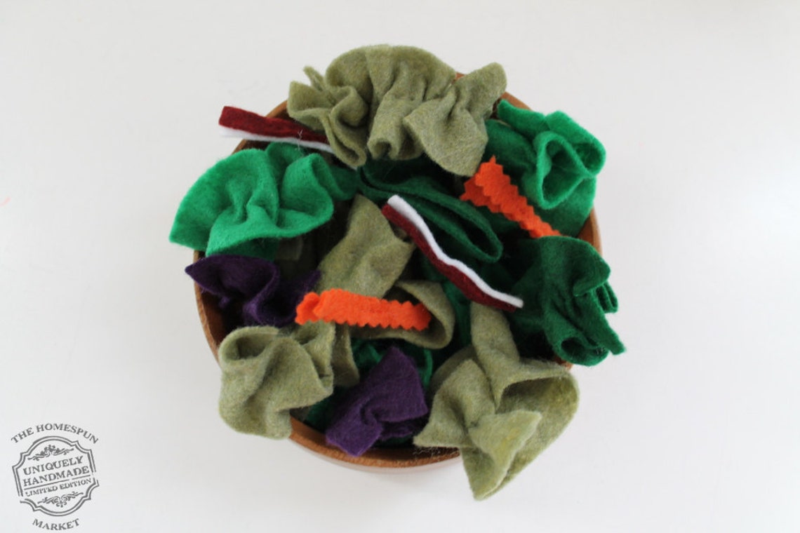 Felt Food Felt Salad 20 Piece Pretend Food Play Set Etsy